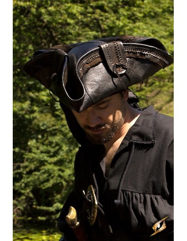 Pirate Hat - Leather (Brown and Black)