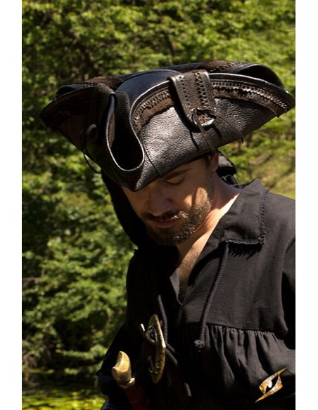 Pirate Hat - Leather (Brown and Black)