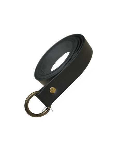 Templar belt, leather, ref-8 (Brown and black). Width 2 cm. Length 190 cm.