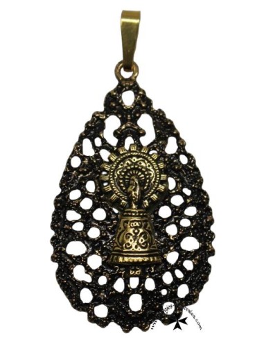 Colgante Virgen del Pilar, en relieve, dorado,...