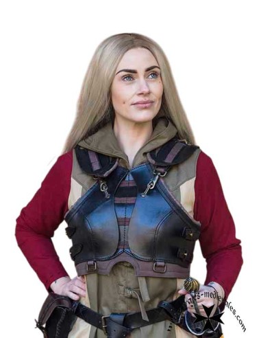 Female Leather Armor - Black & Brown - M/L