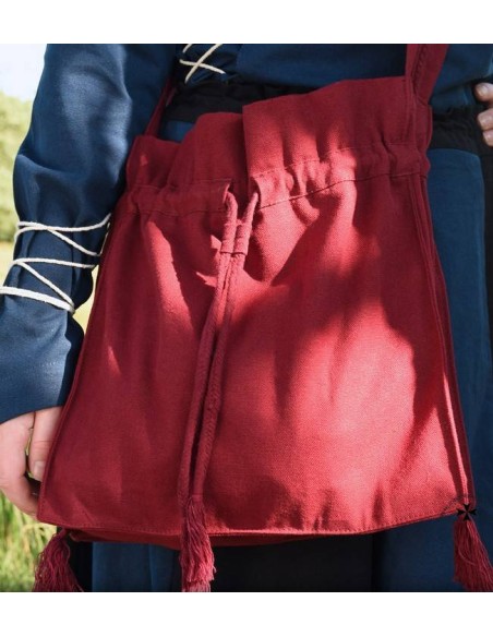 Bolso medieval de peregrino. Granate