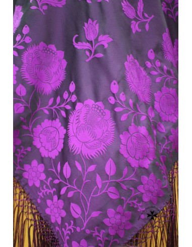 Mantoncillo de gro, ref. PR490. Mora-mora. (140x140 cm.) Detalle.