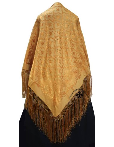 Mantoncillo de gro, ref. PR480DVC. Oro viejo. (140x140 cm.)