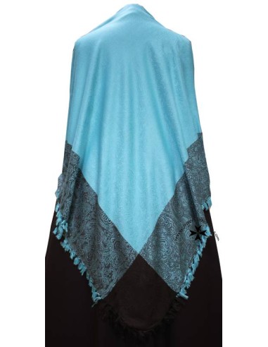 Mantón merino, ref. P248. (Turquesa).