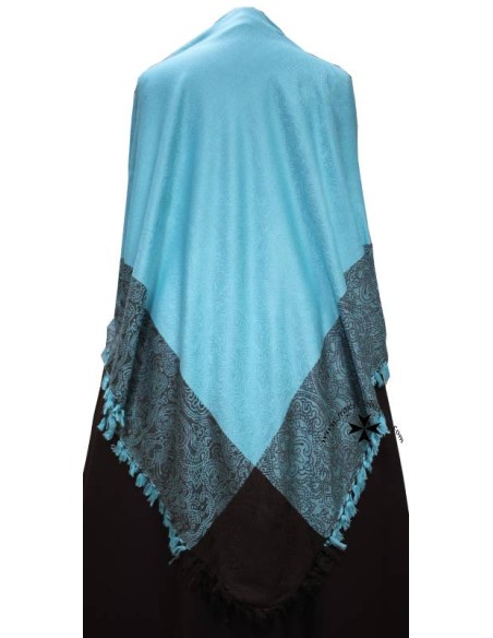 Mantón merino, ref. P248. (Turquesa).