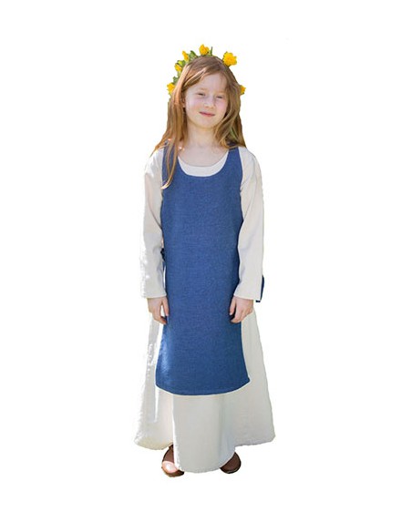 Conjunto medieval de niña,Ylva, azul.