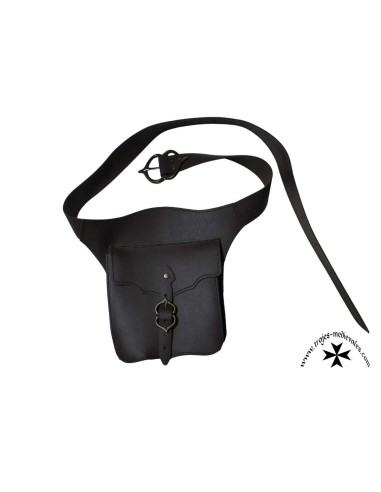 Bolso riñonera medieval, piel flor, ref. 4026.
