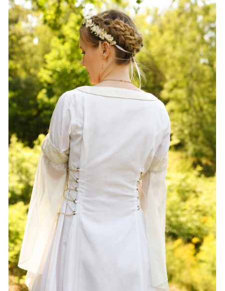 Vestido de novia medieval con corsé, blanco/natural