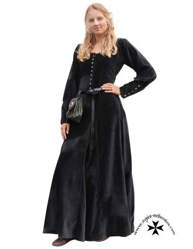 Vestido medieval de terciopelo Cotehardie...