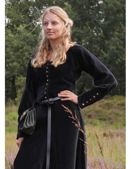 Vestido medieval de terciopelo Cotehardie Isabell, varios colores. Siglos XIII - XV.