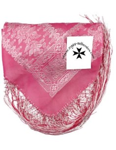Pañuelo de pico, ref. PICOF182M. Rosa-perla. (120 cm.)