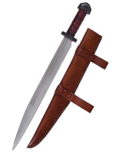 Viking Long Seax with Leather Grip