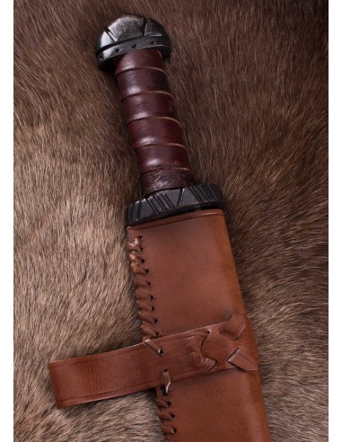 Viking Long Seax with Leather Grip
