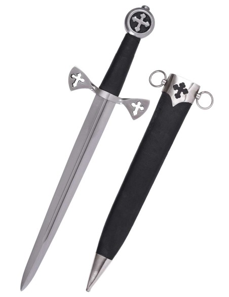Daga templaria Jacques de Molay, con vaina
