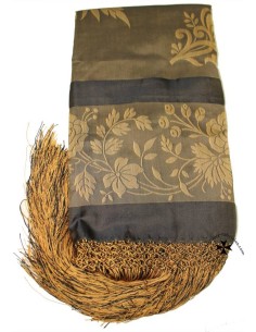 Mantoncillo de gro, ref. SC803. Seda. Granate. (140 x 140 cm.) Detalle 2