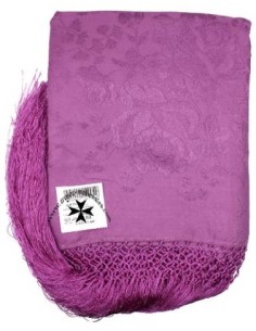 Mantoncillo de seda natural (gro) SS701. (140x140 cm.). Morado.