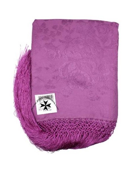 Mantoncillo de seda natural (gro) SS701. (140x140 cm.). Morado.