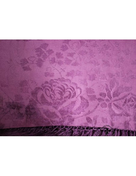 Mantoncillo de seda natural (gro) SS701. (140x140 cm.). Morado.