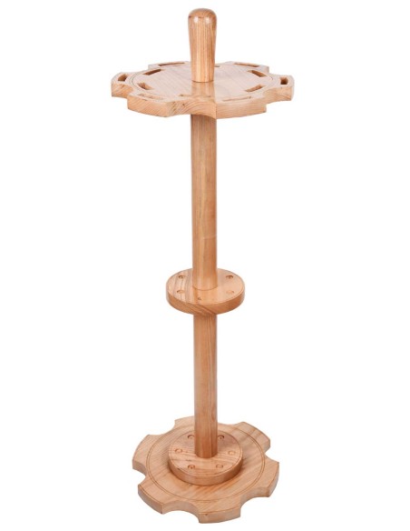 Soporte redondo de madera para 12 espadas