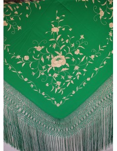 Mantón de Manila, serie 1010621N, (Verde-oro) 2