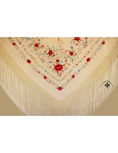Mantón de Manila, serie 1010615N, (Beig-colores)