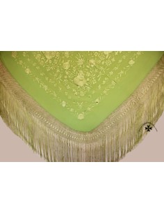 Mantón de Manila, serie 1010612N, (Verde pistacho)