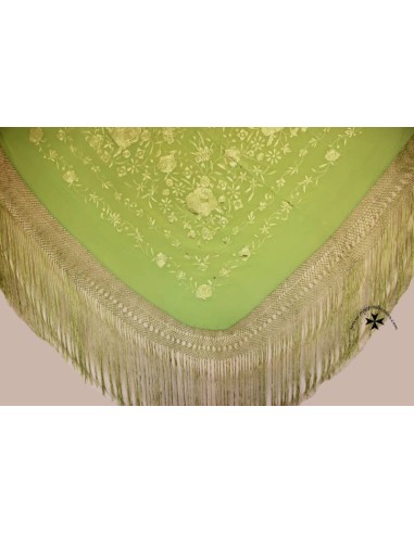 Mantón de Manila, serie 1010612N, (Verde pistacho)