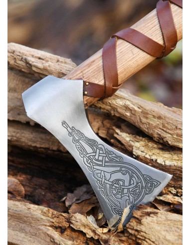 Hacha vikinga de acero fundido, tipo K, con...