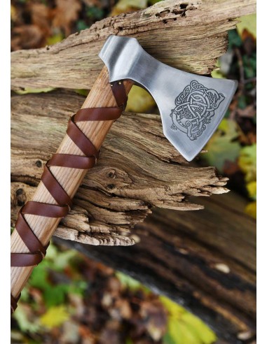 Hacha vikinga de acero fundido, tipo E, con...