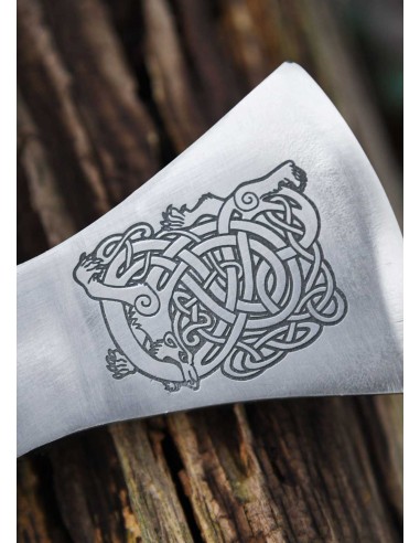 Hacha vikinga de acero fundido, tipo H, con...