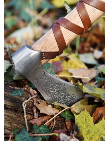 Hacha vikinga de acero fundido, tipo L, con...