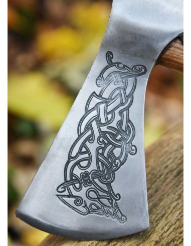 Hacha vikinga de acero fundido, tipo L, con...