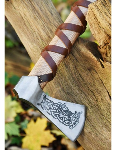 Hacha vikinga de acero fundido, tipo L, con...