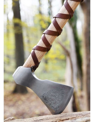 Hacha vikinga de acero fundido, tipo F, con...