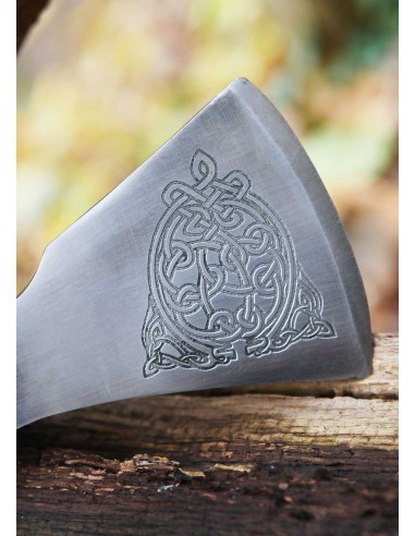 Hacha vikinga de acero fundido, tipo F, con...