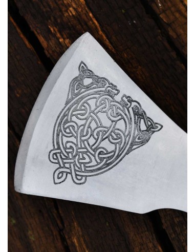 Hacha vikinga de acero fundido, tipo F, con...