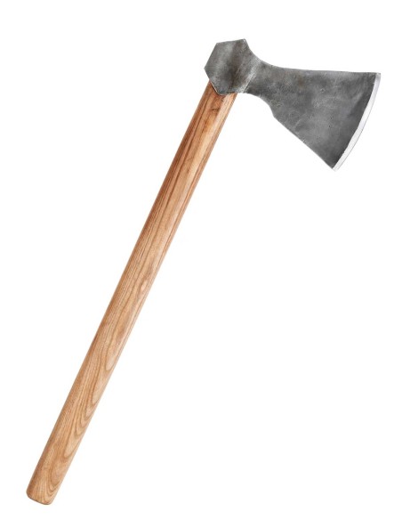 Hacha vikinga, acero forjado a mano, tipo F