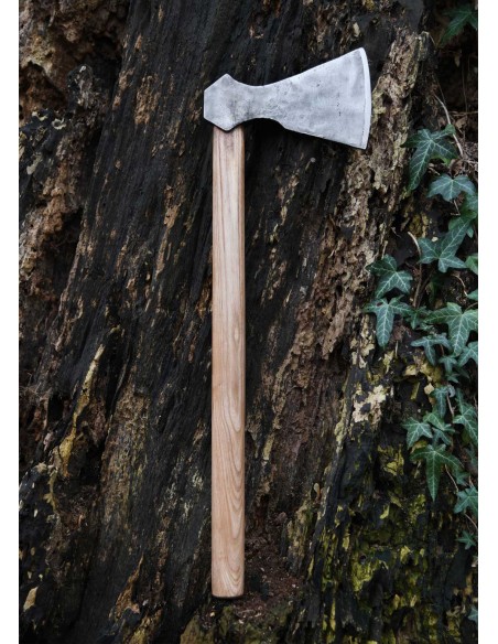 Hacha vikinga, acero forjado a mano, tipo F