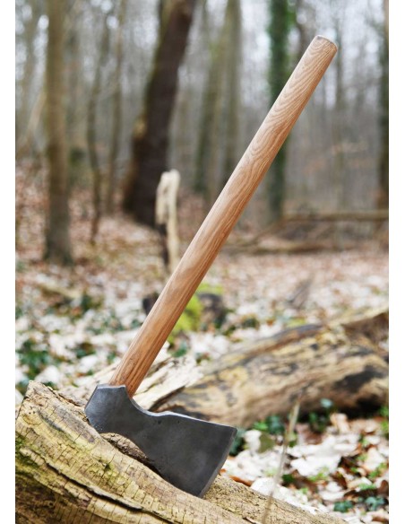 Hacha vikinga, acero forjado a mano, tipo F
