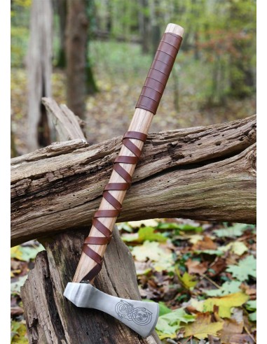Hacha vikinga de acero fundido, tipo A, con...
