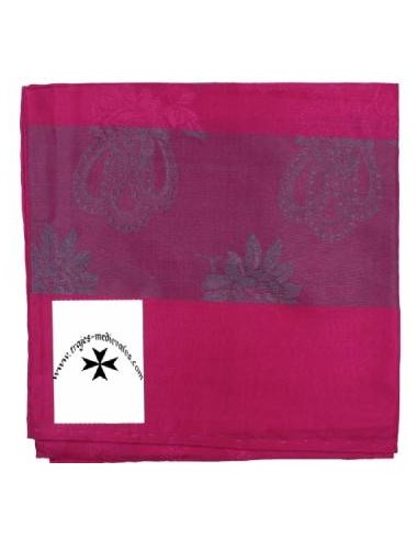 Pañuelo-cachirulo, ref. PS1136. Fucsia-plata