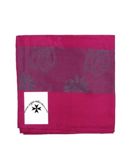Pañuelo-cachirulo, ref. PS1136. Fucsia-plata
