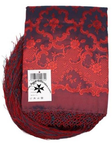 Mantoncillo de gro, ref. PR480. (Rayón-poliéster). Rojo. (140x140 cm.)