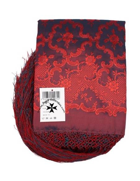 Mantoncillo de gro, ref. PR480. (Rayón-poliéster). Rojo. (140x140 cm.)