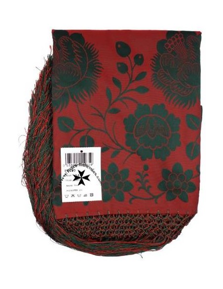 Mantoncillo de gro, ref. PR490. (Rayón-poliéster). Grana-verde. (140x140 cm.)