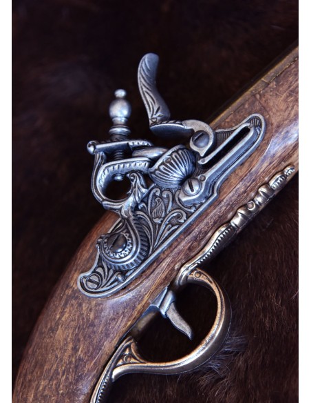 Pistola de chispa inglesa, siglo XVIII, réplica, varias versiones