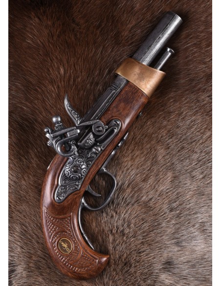 Pistola de chispa de la caballería francesa, siglo XIX, réplica