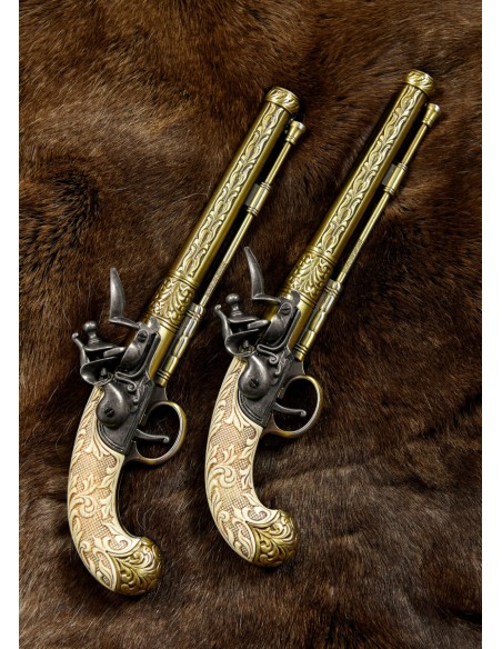 Juego de pistolas de duelo con chispa, réplica no funcional