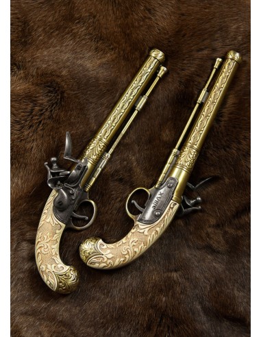 Juego de pistolas de duelo con chispa, réplica...
